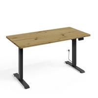 SCHREIBTISCH Ergo Holz und Schwarz - Schwarz/Braun, Holzwerkstoff (140/70/73cm) - Petits-meubles