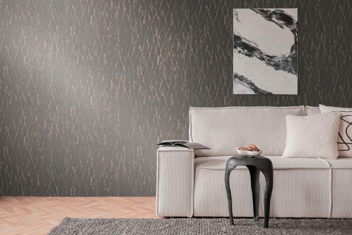 VLIESTAPETE Schwarz 53/1005 cm - Schwarz, Textil (53/1cm) - KUNSTLOFT