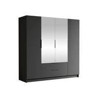KLEIDERSCHRANK Sofia II - Schwarz, Holzwerkstoff/Kunststoff (200/216/60cm) - MIRJAN24
