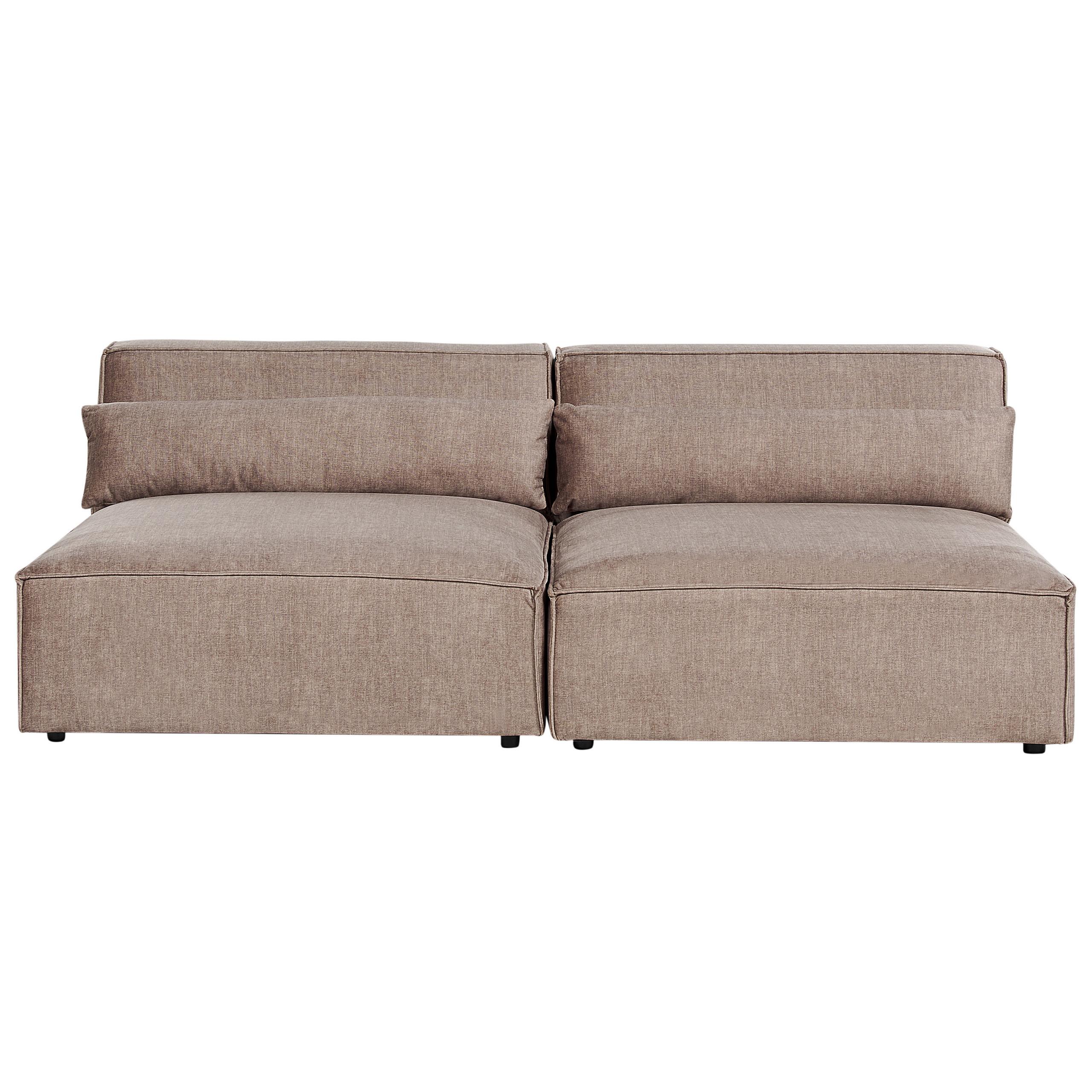 2-SITZER-SOFA hellbraun ohne Armlehnen Hellnar - Braun, Textil (204/70/126cm) - Beliani
