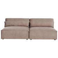 2-SITZER-SOFA hellbraun ohne Armlehnen Hellnar - Braun, Textil (204/70/126cm) - Beliani