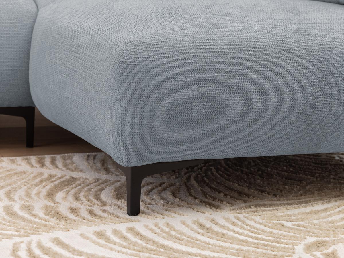 ECKSOFA Cardea in Bubble-Optik aus weichem Grau Strukturstoff mit hohem Sitzkomfort - Ottomane rechts - Schwarz/Grau, Holz/Textil (230/170cm) - S-Style