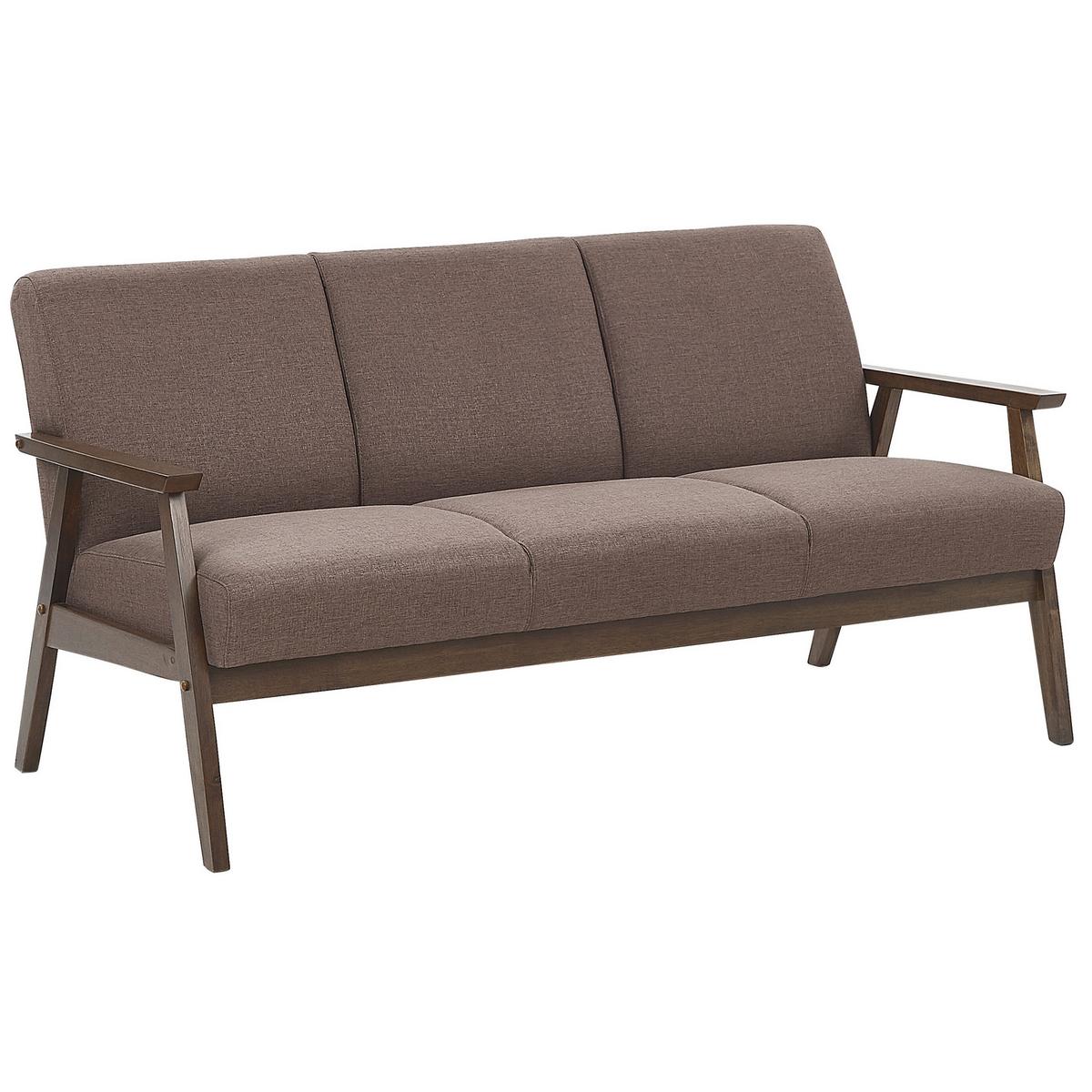 3-SITZER-SOFA Polsterbezug Braun Asnes - Braun, Textil (158/80/80cm) - Beliani