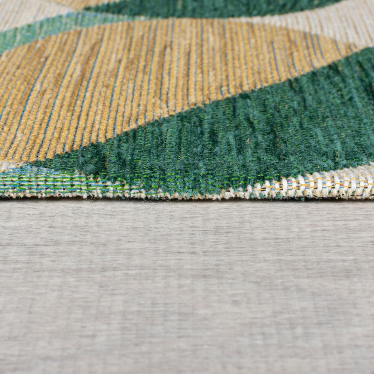TEPPICH COQUET, geometrisch, Grün-Natur, 155 x 230 cm - Grün, Textil (230/155cm) - KADIMA DESIGN