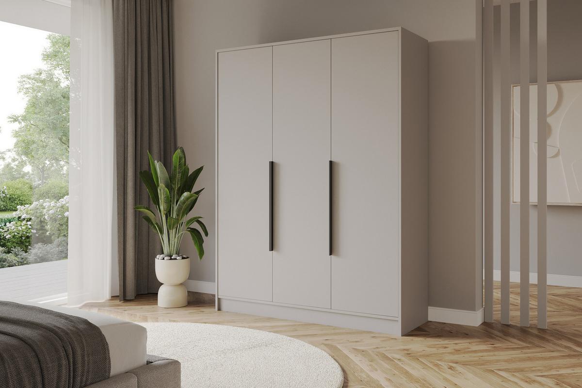 KLEIDERSCHRANK - PORTO - 150 - Kaschmir - Kaschmir/Schwarz, Holzwerkstoff (150/200/51cm) - ALTDECOR