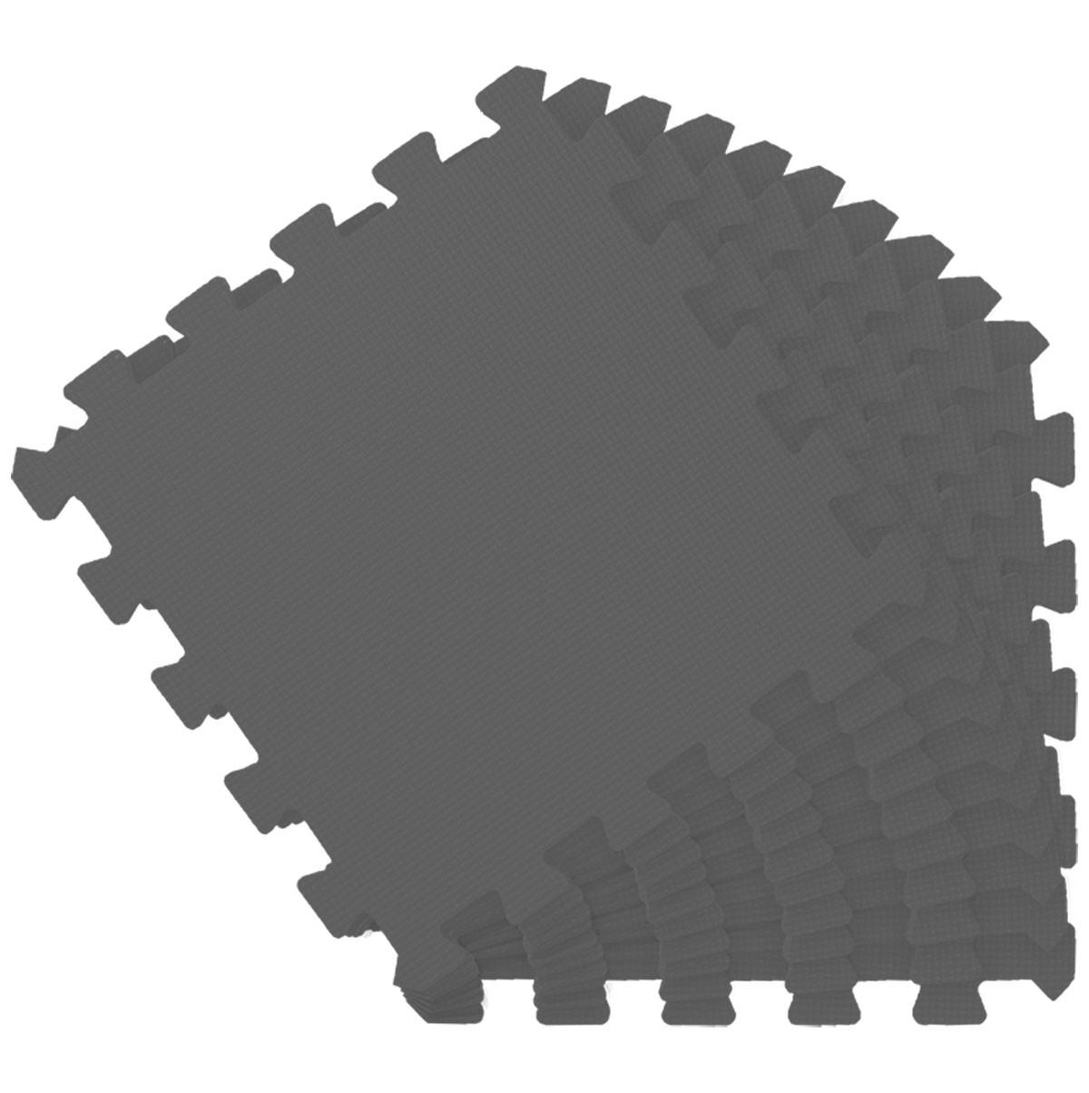 SPIELMATTE ab Null - 90/90/1 cm Puzzlematte Grau - Grau, Kunststoff (30/30cm) - Littletom