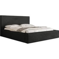 POLSTERBETT Terra mit Bettkasten, Schwarz Boucle 120x200 cm - Birkefarben/Schwarz, Holzwerkstoff/Kunststoff (120/200cm) - WFL GROUP