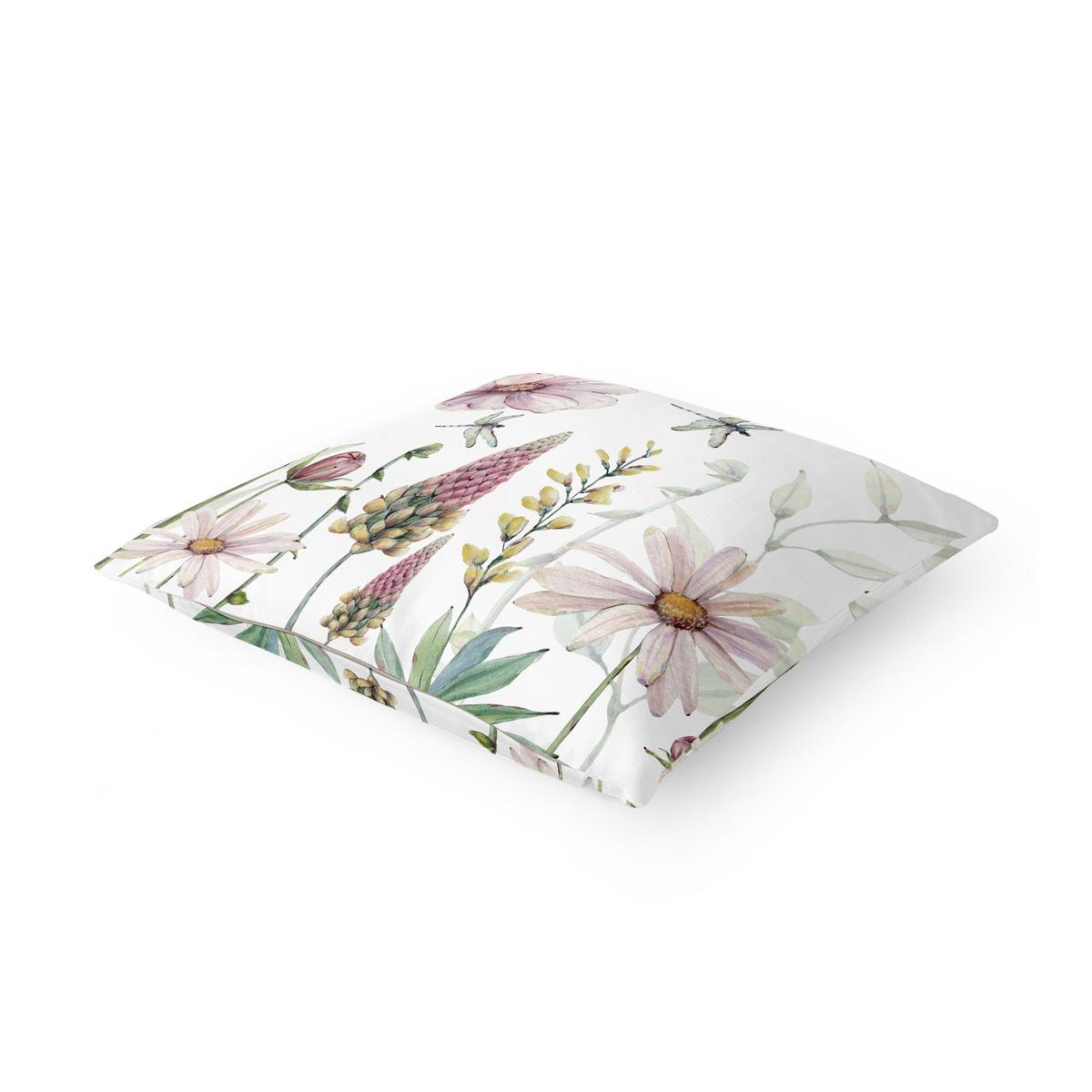DEKOKISSEN Libellen im Blumenrausch 40/40 cm - Rosa, Textil (40/40/10cm) - Bilderwelten