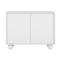 KOMMODE Adel mit 2 Türen und runden Füßen, 104 cm, Griffloss, Weiß - Weiß, Holzwerkstoff (104/81/38cm) - Beautysofa