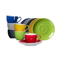 ESPRESSOTASSEN MIT UNTERTASSEN Doppio bunt 80 ml 6er Set - Multicolor, Keramik (0.08L) - Ritzenhoff Breker