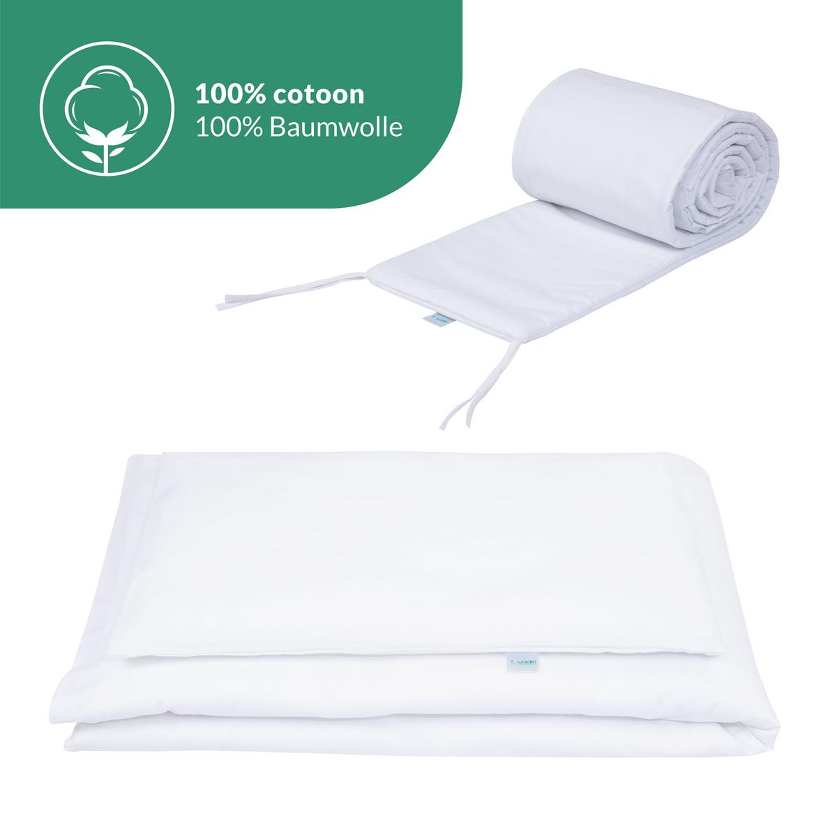 BABYBETT WHITE, 7in1 mit Matratze - Weiß, Holz (73/123cm) - waldin