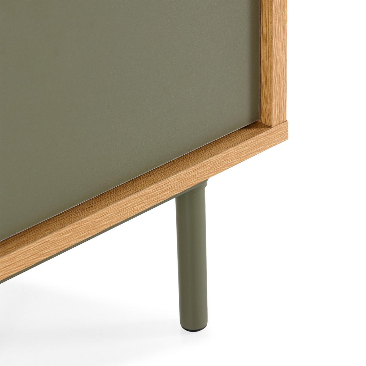 NACHTTISCH Cuzco 2 schubladen Eichenfarbe/grün - Grün, Holzwerkstoff (40/52/40cm) - VS Venta-stock