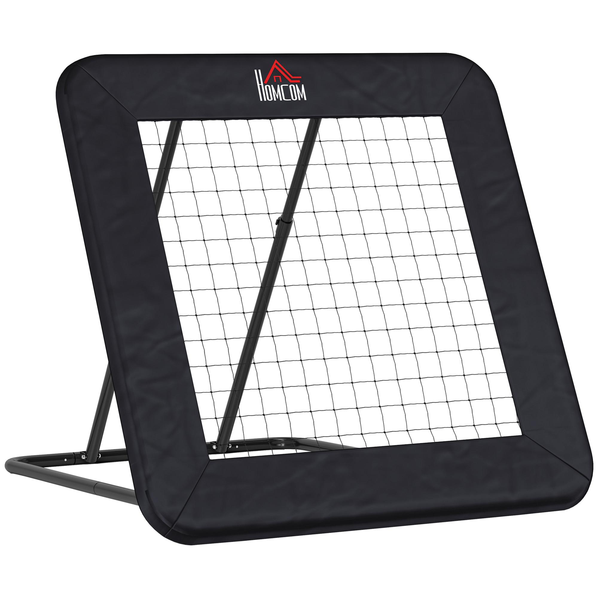FUSSBALL Rebounder klappbar Kickback Tor Rückprallwand verstellbar Stahl Schwarz - Schwarz, Metall (118/128cm) - HOMCOM