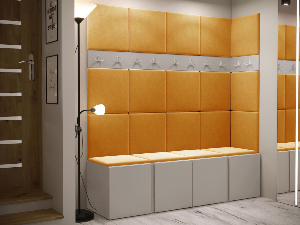 GARDEROBEN-SET Orion II - Kaschmir/Orange, Holzwerkstoff/Kunststoff (168/186/46cm) - MIRJAN24