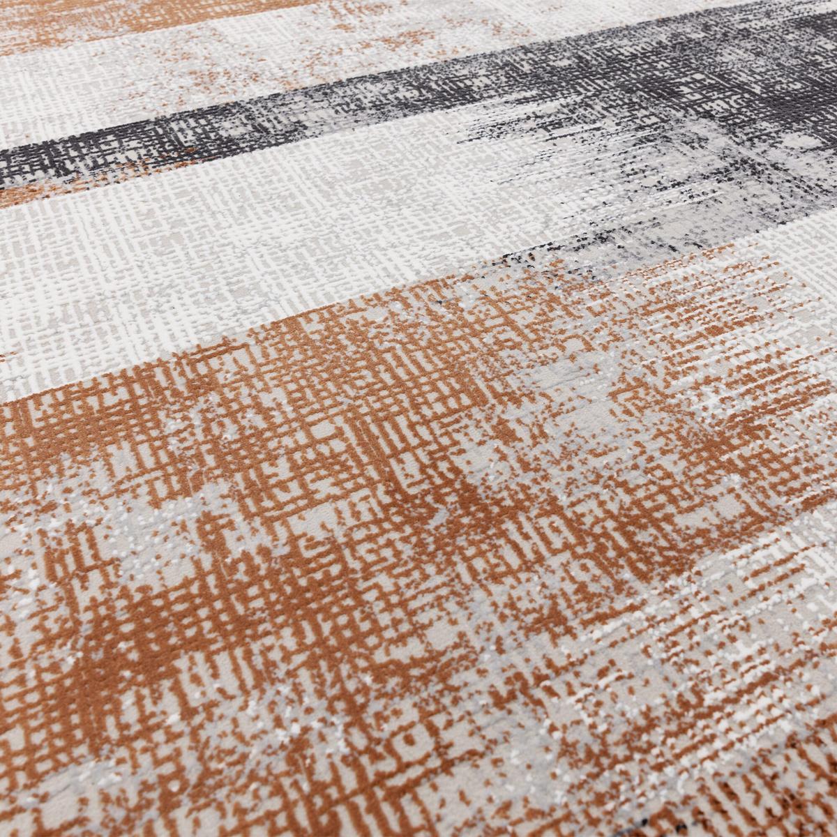TEPPICH TIBER-Orte, geometrisch-abstrakt, Terrakotta, 200 x 290 cm - Orange, Textil (290/200cm) - KADIMA DESIGN