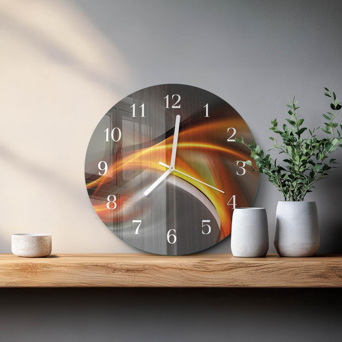 WANDUHR aus Glas Ø30 cm - Abstraktion - Multicolor, Glas (30/30/0.4cm) - TULUP