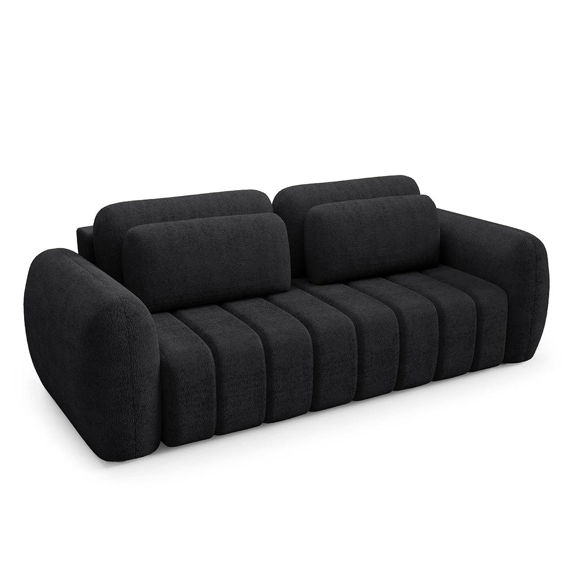 SOFA Cesar 3 Sitzplätze Schwarz - Schwarz, Holz (266/95/110cm) - Petits-meubles