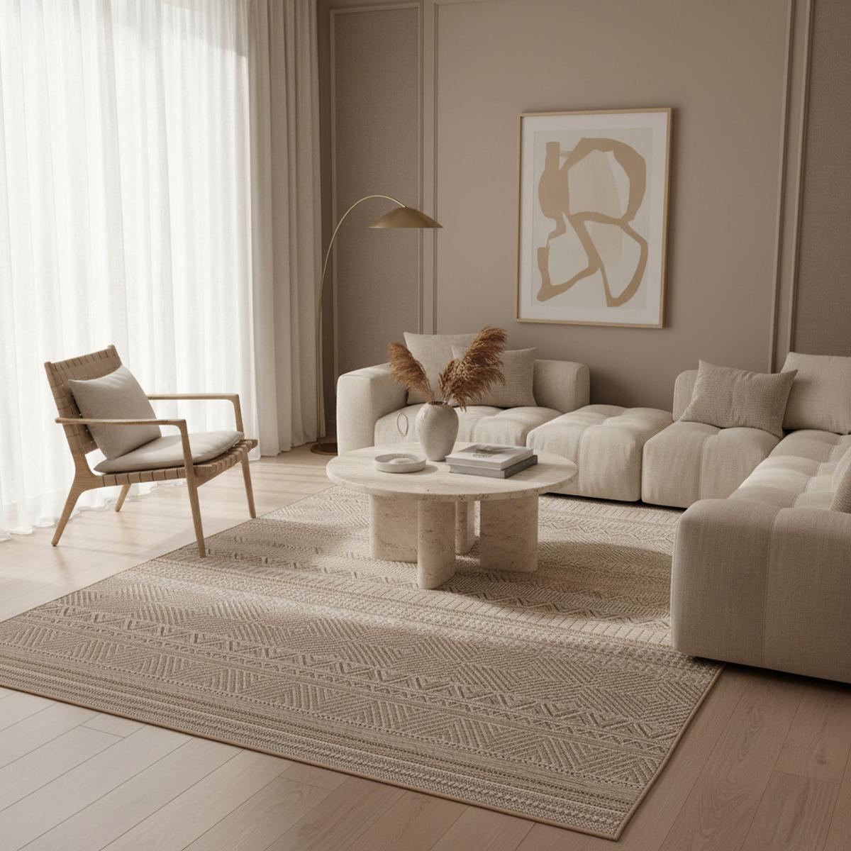 TEPPICH Outdoor VENTOUX in Beige, im Ethno-Stil, 240 x 340 cm - Beige, Textil (340/240cm) - KADIMA DESIGN