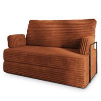 BETTSOFA LADIA aus Schaumstoff Kordstoff Braun Schlaffunktion - Braun, Textil (140/86/60cm) - MASSENO
