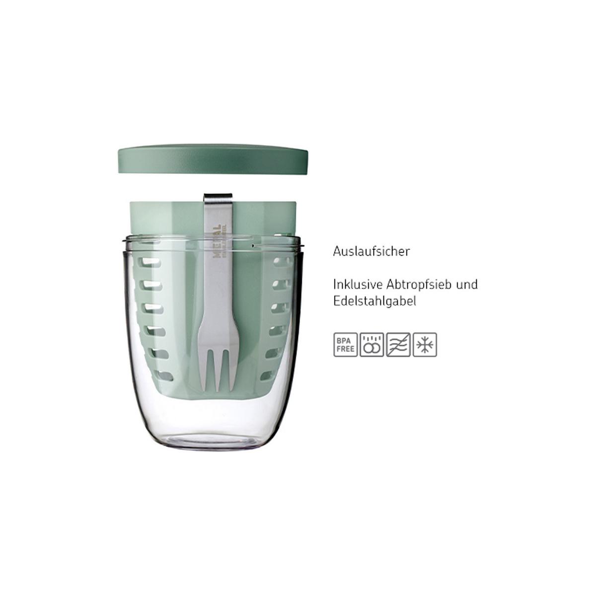FRUITPOT Ellipse Nordic Green 600 ml - Grün, Kunststoff (10.7/12.7/10.7cm) - Mepal