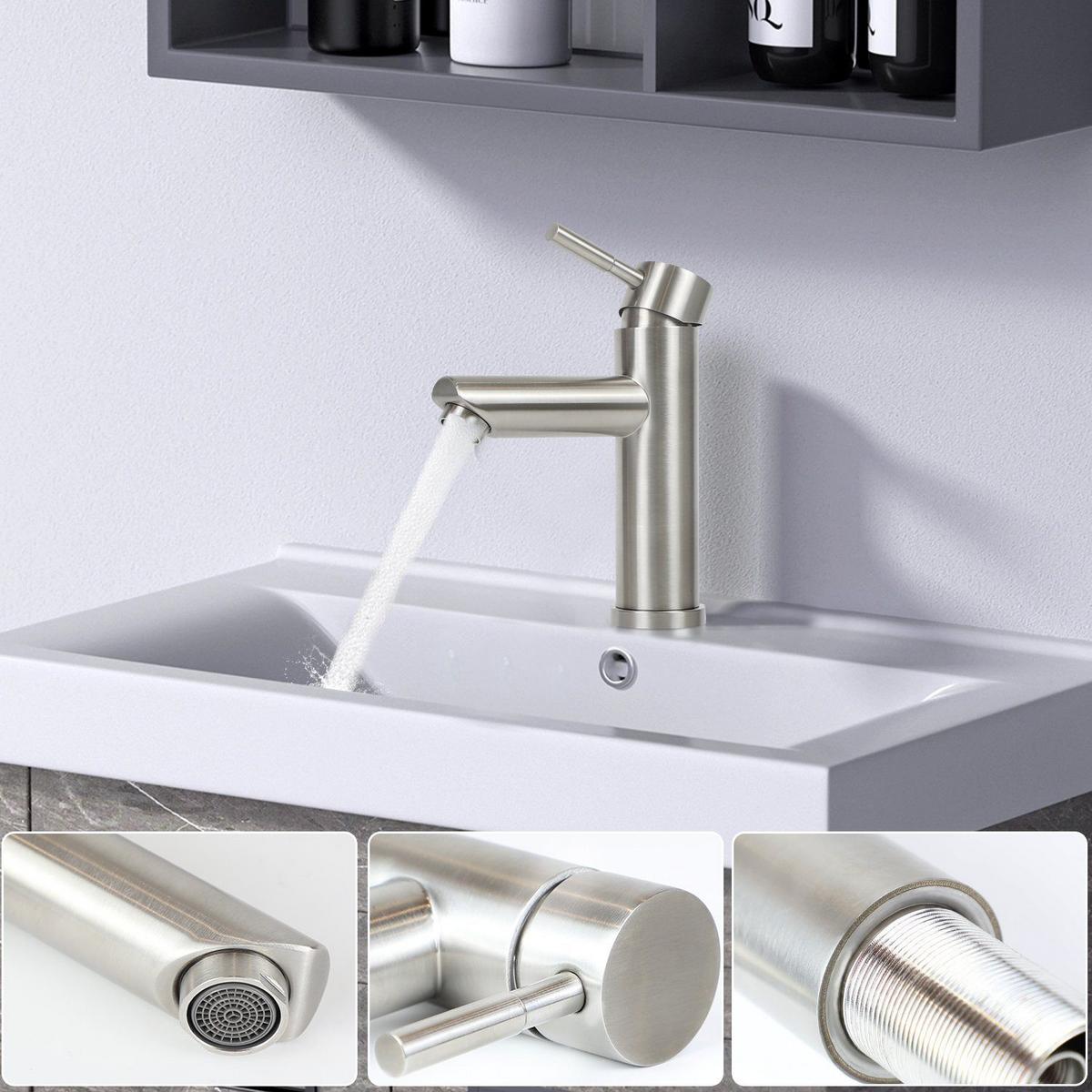 WASCHTISCHARMATUR Quellisu 14.6/4.6/17.4cm - Silberfarben, Metall (4.6/17.4/14.6cm) - ZMH