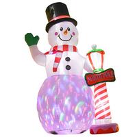 AUFBLASBAR Weihnachtsdeko 2,4 m Schneemann mit LED-Beleuchtung Gartendeko - Weiß, Kunststoff (103/240/164cm) - HOMCOM