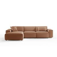 ECKSOFA RANI Braun Cord - Schwarz/Braun, Kunststoff/Textil (299/189cm) - KAWOLA