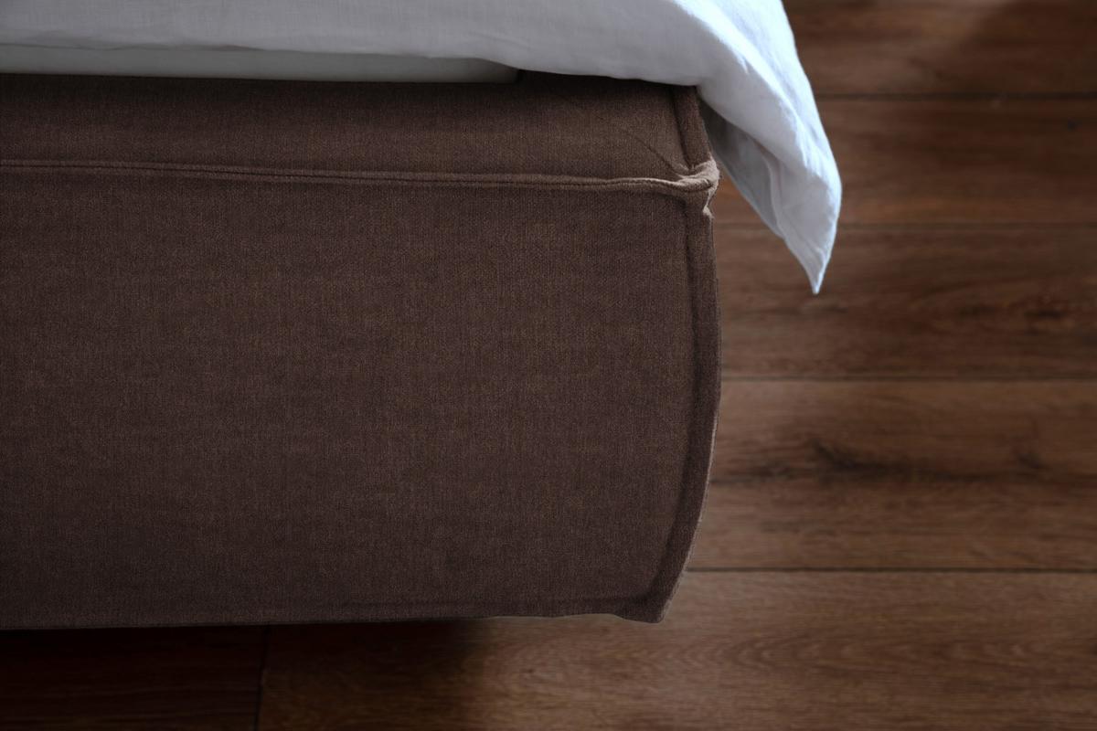 POLSTERBETT CARLO Braun Flachgewebe - Braun, Textil (200/200cm) - KAWOLA