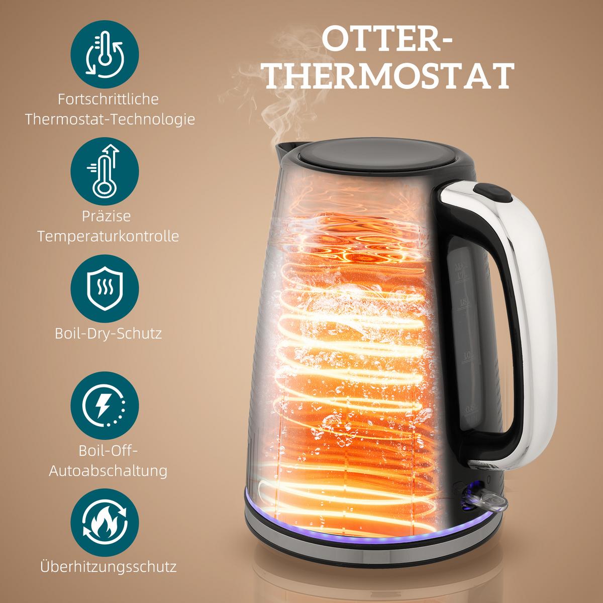 WASSERKOCHER-TOASTER-SET 2er Set Stahl Kunststoff Schwarz - Schwarz, Metall (16.7/23.2/22.2cm) - HOMCOM