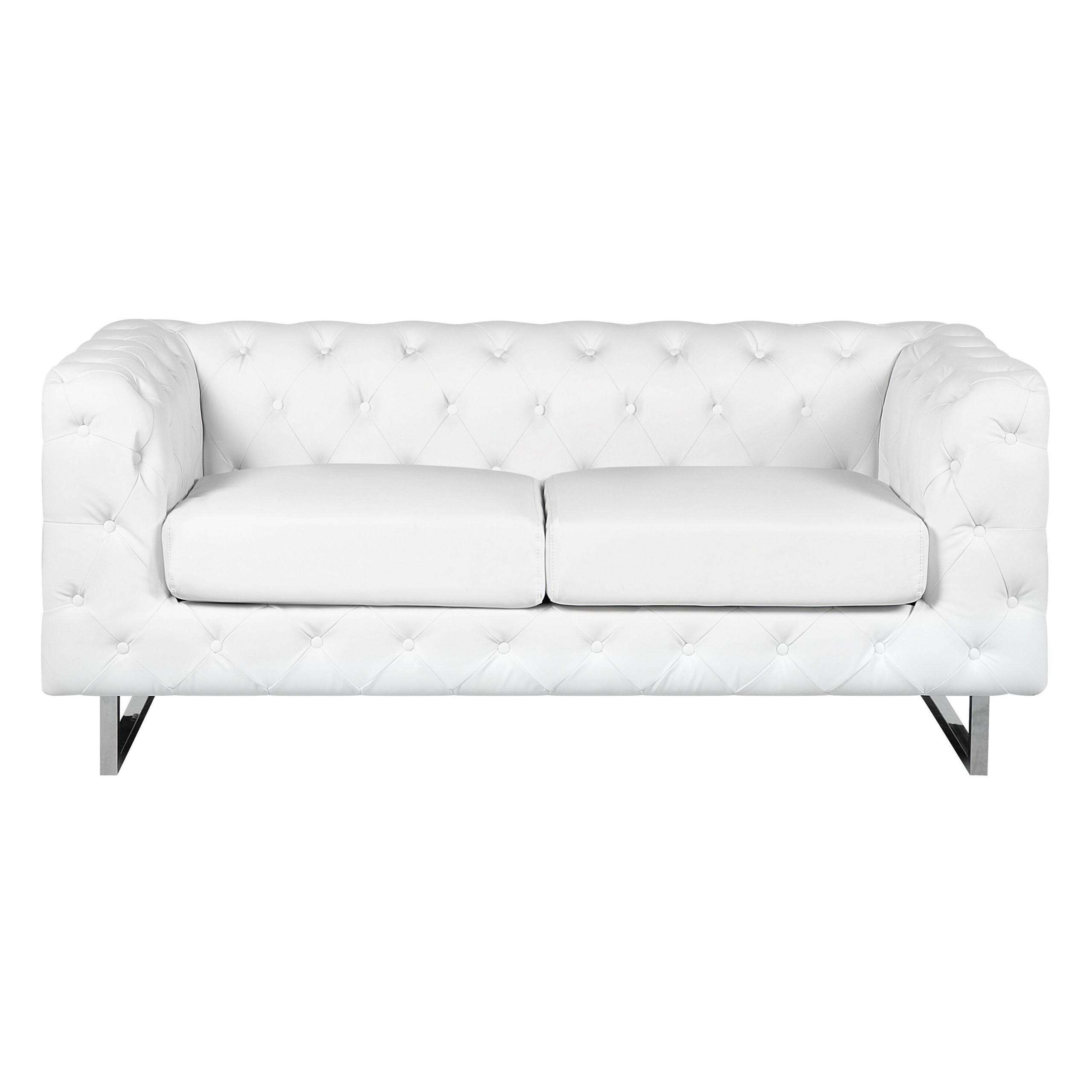 2-SITZER-SOFA Kunstleder Weiß Vissland - Weiß, Kunststoff/Textil (172/71/87cm) - Beliani