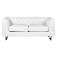 2-SITZER-SOFA Kunstleder Weiß Vissland - Weiß, Kunststoff/Textil (172/71/87cm) - Beliani
