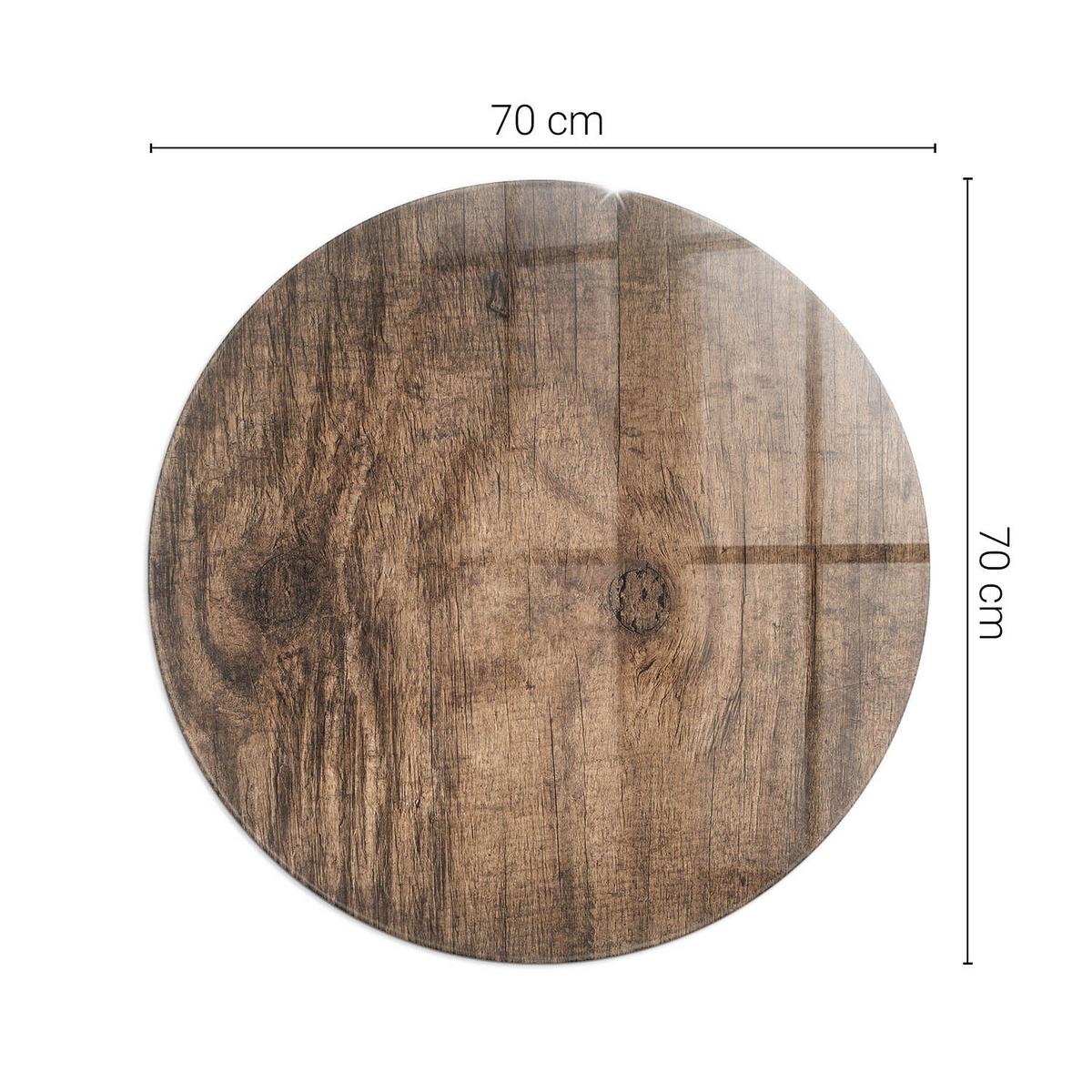 GLASPLATTE für Kamin Ø 70 cm - Braun, Glas (70/70/0.4cm) - TULUP