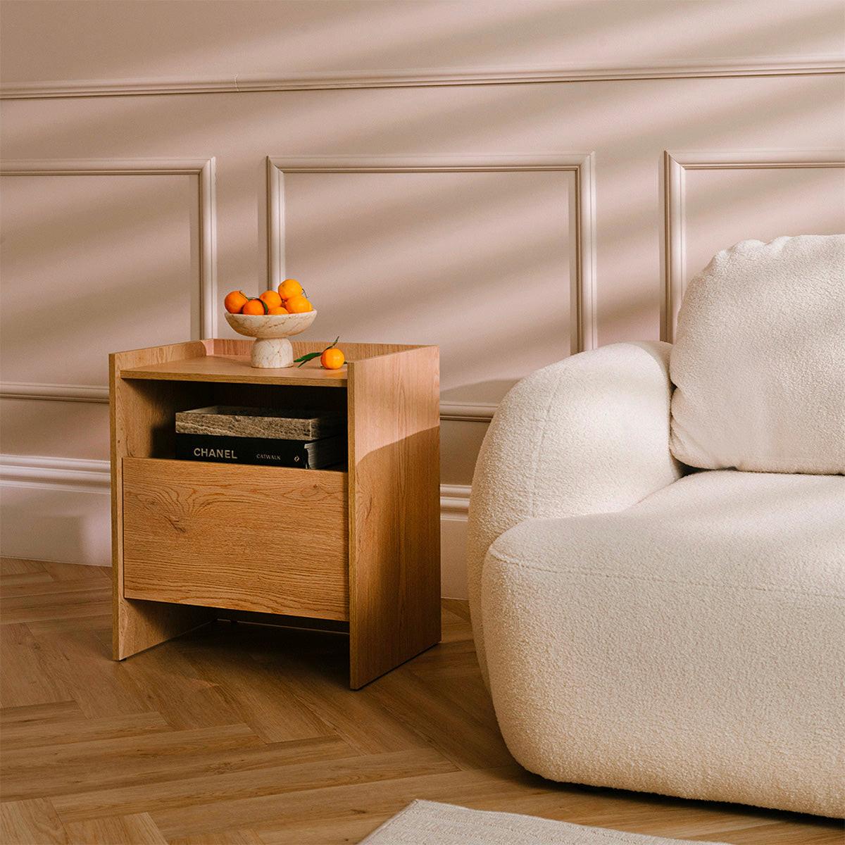 NACHTTISCH Japandi Holz - Braun, Holzwerkstoff (53.2/60.5/38cm) - Petits-meubles