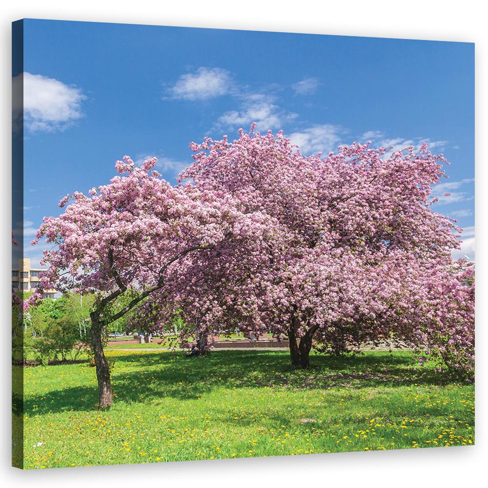 WANDBILD landschaften rosa - Pink, Textil (50/50cm) - Feeby