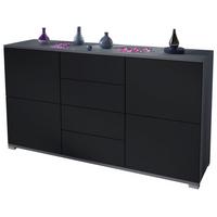 SIDEBOARD Rova Schwarz matt - Schwarz, Holzwerkstoff (138.5/75.5/35cm) - Vladon