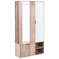 KLEIDERSCHRANK Hellbraun Quesnel - Hellbraun/Braun, Holzwerkstoff (100/190/35cm) - Beliani