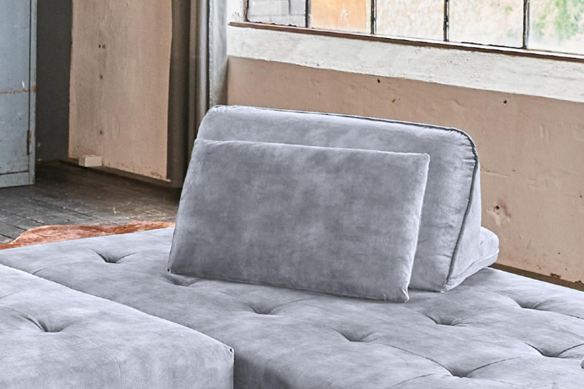 RÜCKENKISSEN WIOLO Grau Velvet - Grau, Textil (80/46cm) - KAWOLA