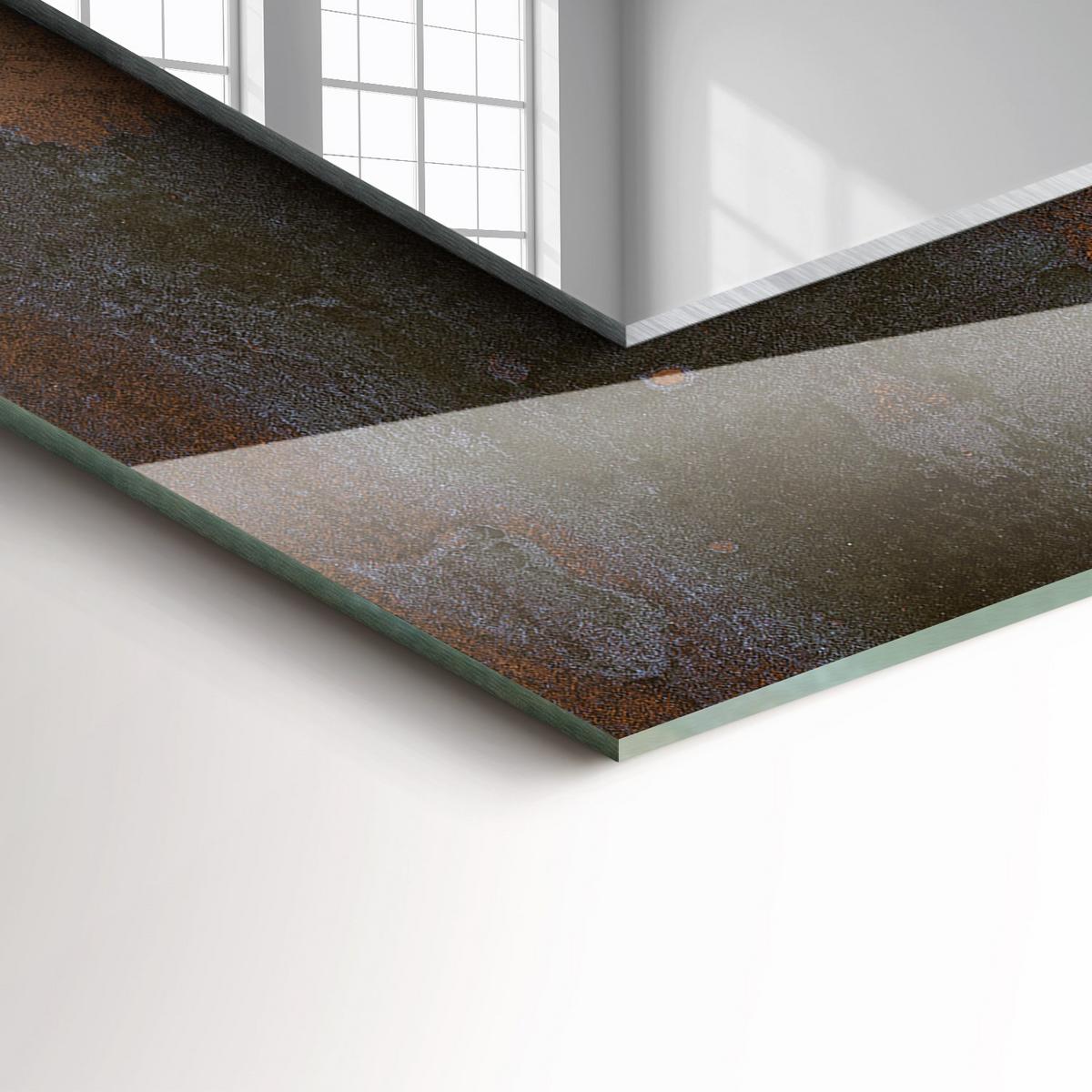 SPIEGEL 80 x 60 cm Rechteckig mit Aufdruck - Rostfarben, Glas (80/60/0.4cm) - TULUP