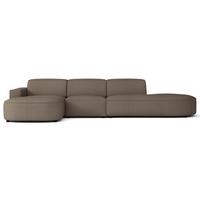 ECKSOFA Sallmo L-Form, 3-Sitzer, links 358 cm - Hellbraun/Schwarz, Kunststoff/Textil (358/166cm) - Selsey