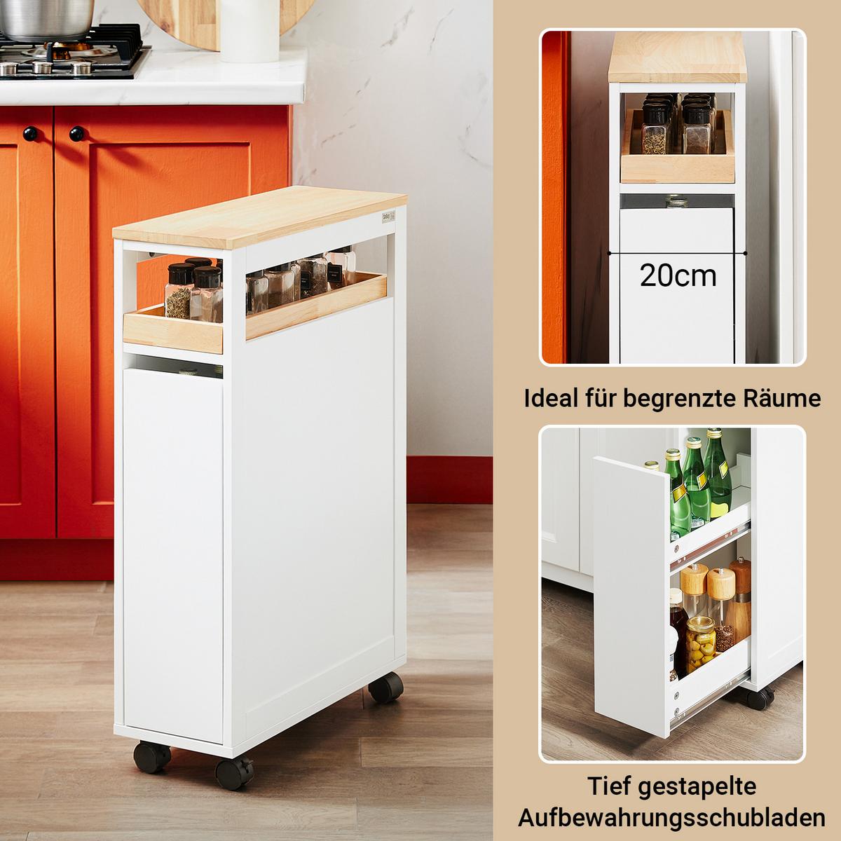 NISCHENREGAL Weiß - Weiß/Naturfarben, Holzwerkstoff (20/79/51cm) - SoBuy