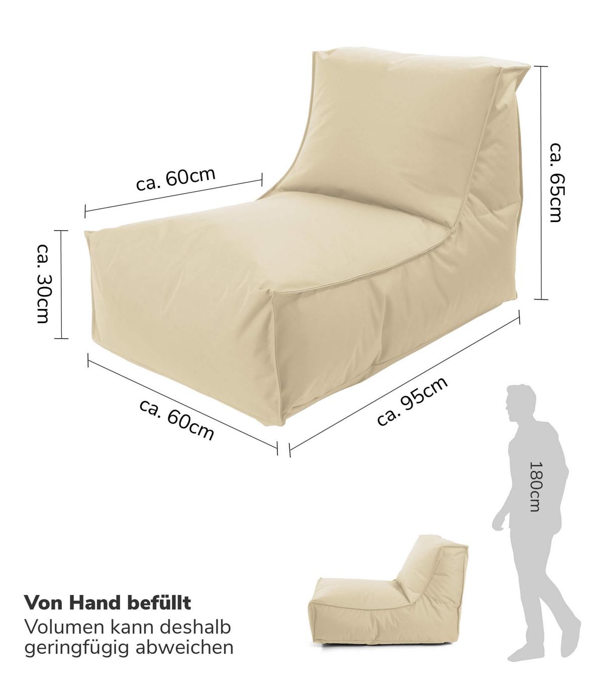 OUTDOOR SITZSACK mit Schutzhülle Der Sundowner - Beige, Textil (60/65/95cm) - Mokebo