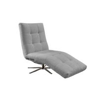 RELAXLIEGE LETICIA Grau Flachgewebe Relaxfunktion, Drehbar (360°) - Schwarz/Grau, Textil/Metall (82/115/156cm) - KAWOLA