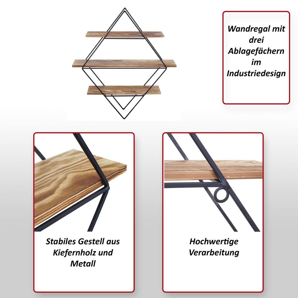 WANDREGAL Weiß - Weiß, Holz (55/60/12cm) - MCW