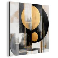 METALLBILD Abstrakt - Gold - Silber - Formen - Ästhetisch - Modern 50x50 cm - Goldfarben, Metall (50/50cm) - MuchoWow