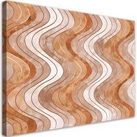 WANDBILD vertikale wellige linien - Orange, Textil (60/40cm) - Feeby