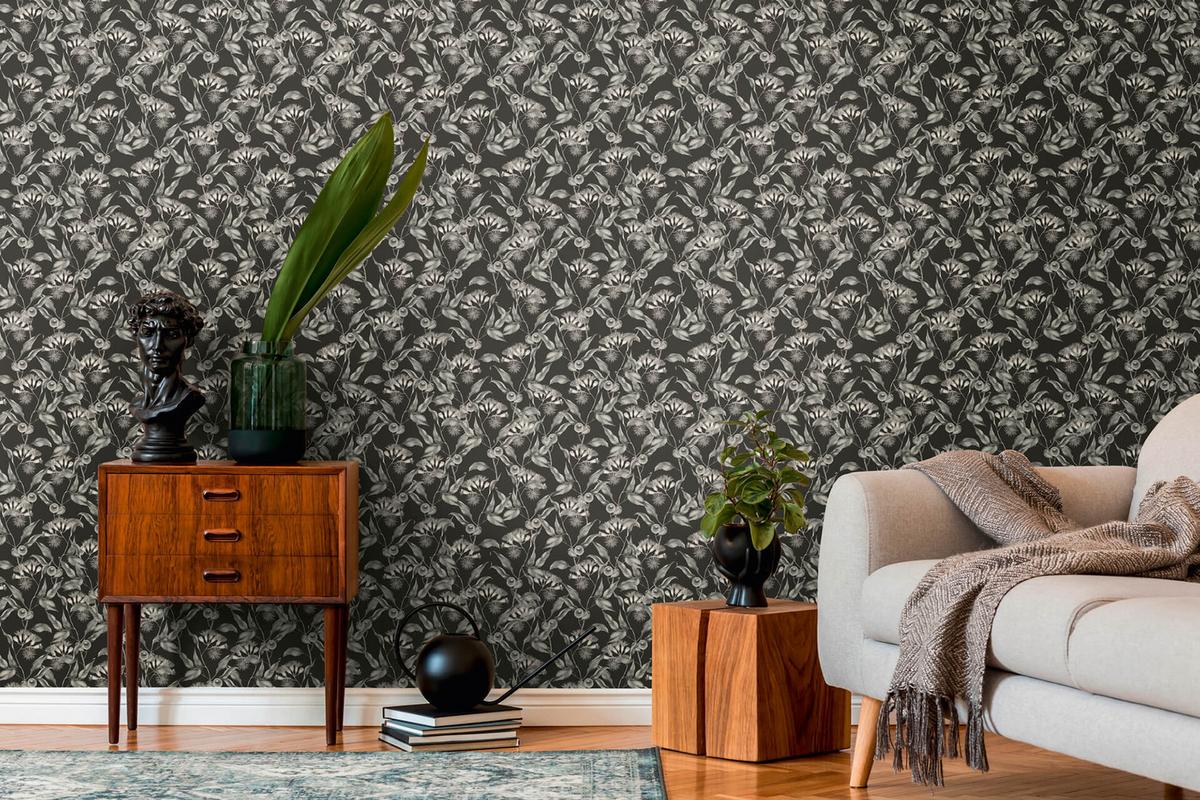 VLIESTAPETE Grau 53/1005 cm - Schwarz, Textil (53/1cm) - KUNSTLOFT