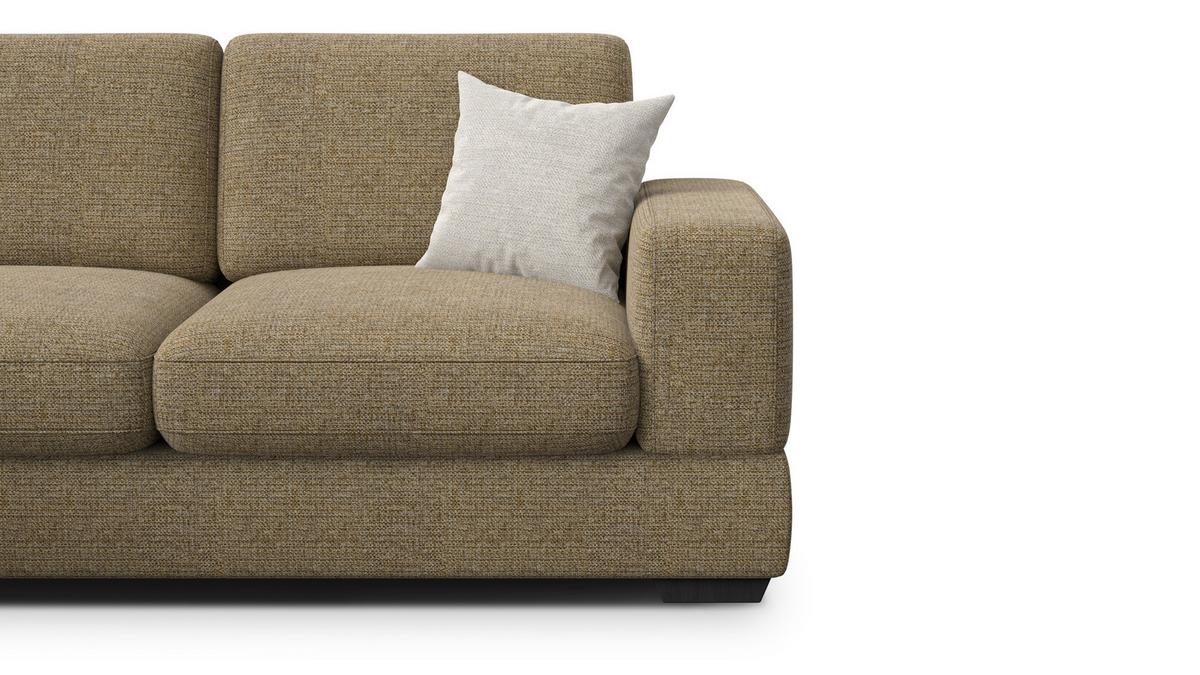 ECKSOFA OTTO 4-Sitzer, taupe - Taupe/Schwarz, Holz/Textil (279/159cm) - Wozimo