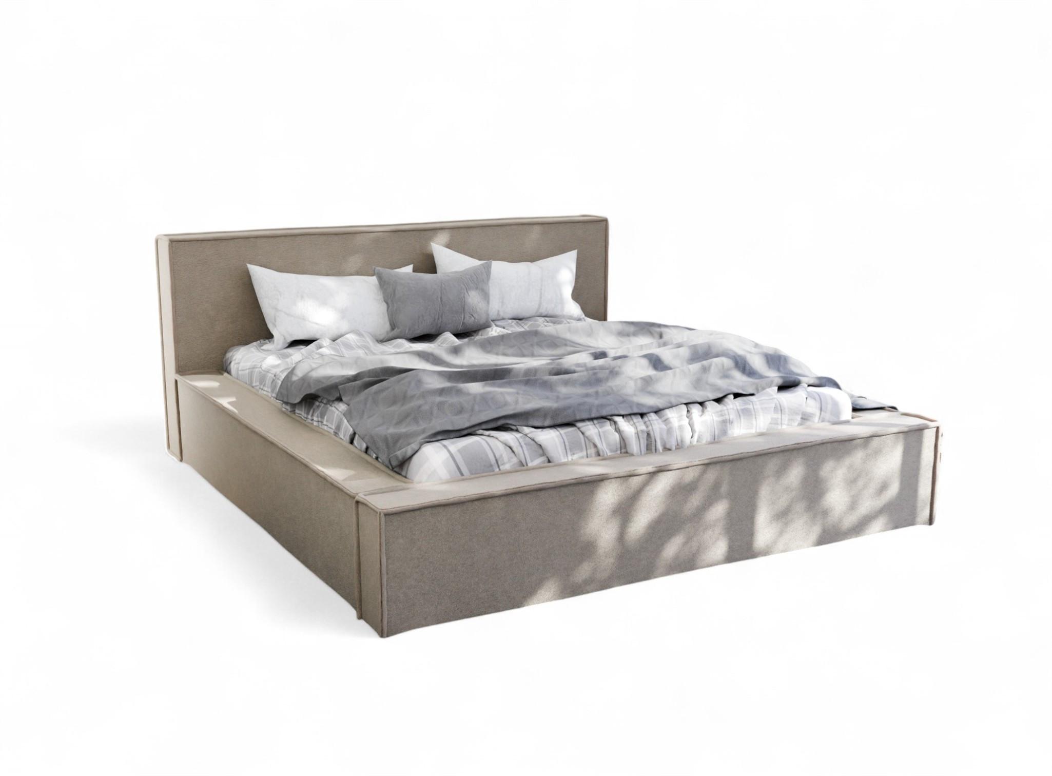 POLSTERBETT Aldana In Freya - Hellbraun, Holzwerkstoff/Textil (140/200cm) - Fun Möbel