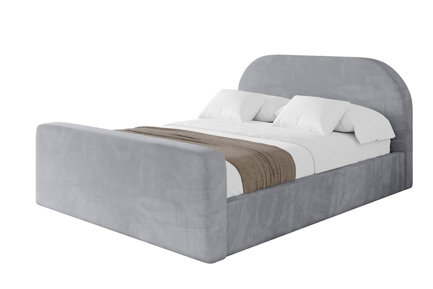 POLSTERBETT mit Bettkasten, Fußteil und Lattenrost, Boxbett ohne Matratze - TIVON-Z 180x200 Hellgrau - Hellgrau, Holzwerkstoff/Textil (180/200cm) - ALTDECOR