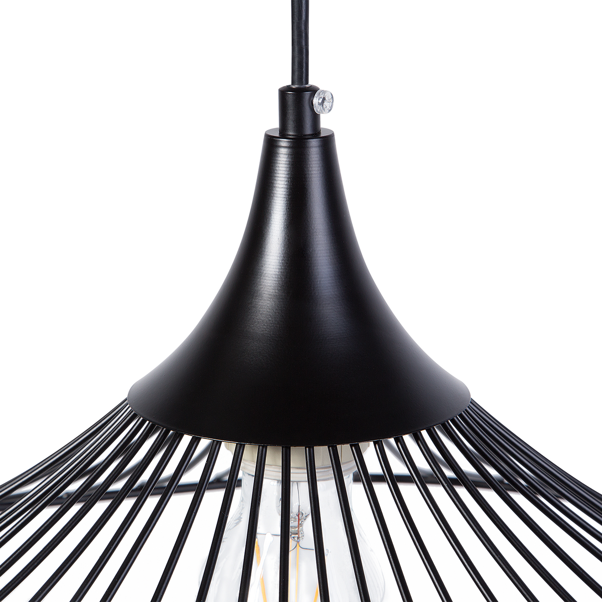 HÄNGELEUCHTE Mazaro 50/50/125 cm - Schwarz, Metall (50/50/125cm) - Beliani